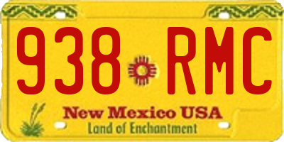 NM license plate 938RMC