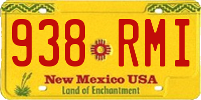 NM license plate 938RMI