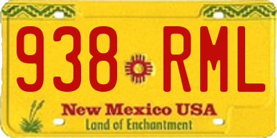 NM license plate 938RML