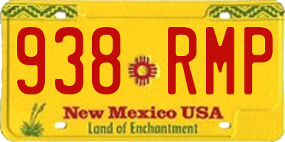 NM license plate 938RMP