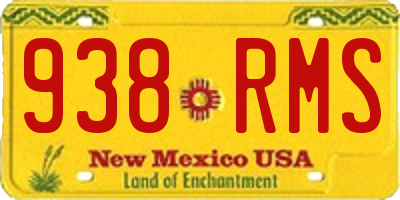 NM license plate 938RMS
