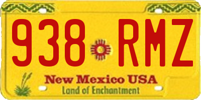 NM license plate 938RMZ