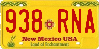 NM license plate 938RNA