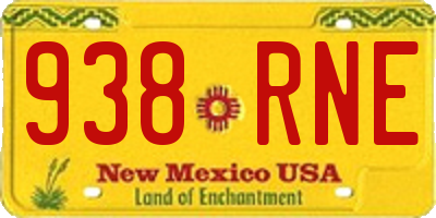 NM license plate 938RNE