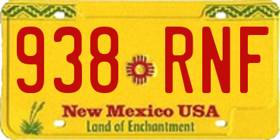NM license plate 938RNF