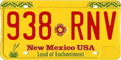 NM license plate 938RNV