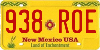 NM license plate 938ROE