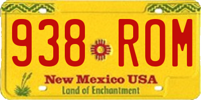 NM license plate 938ROM