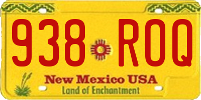 NM license plate 938ROQ