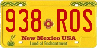 NM license plate 938ROS