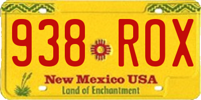 NM license plate 938ROX