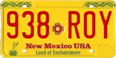 NM license plate 938ROY