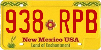 NM license plate 938RPB