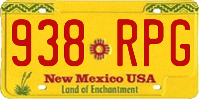 NM license plate 938RPG