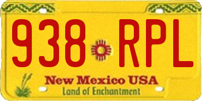 NM license plate 938RPL