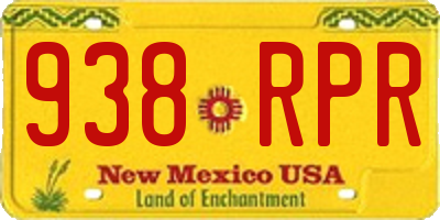 NM license plate 938RPR