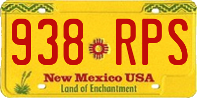 NM license plate 938RPS