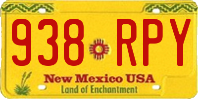 NM license plate 938RPY