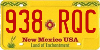 NM license plate 938RQC