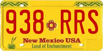 NM license plate 938RRS