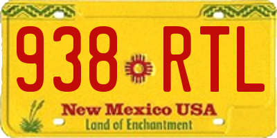NM license plate 938RTL