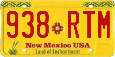 NM license plate 938RTM