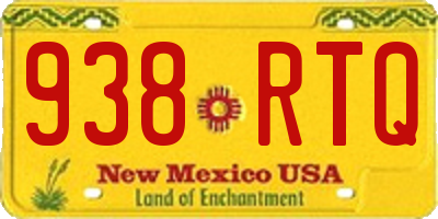 NM license plate 938RTQ