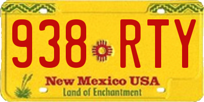 NM license plate 938RTY