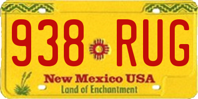 NM license plate 938RUG