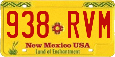 NM license plate 938RVM