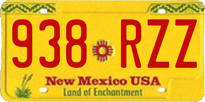 NM license plate 938RZZ