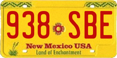 NM license plate 938SBE