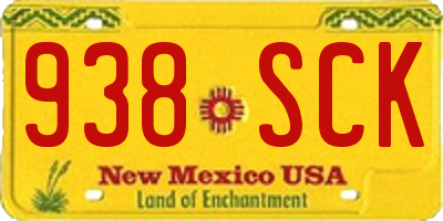NM license plate 938SCK