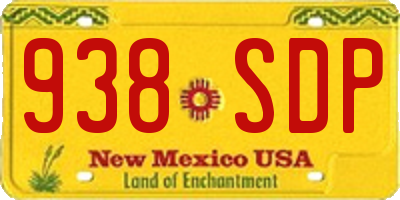 NM license plate 938SDP