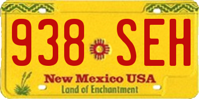 NM license plate 938SEH