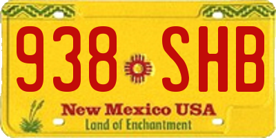 NM license plate 938SHB