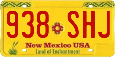 NM license plate 938SHJ