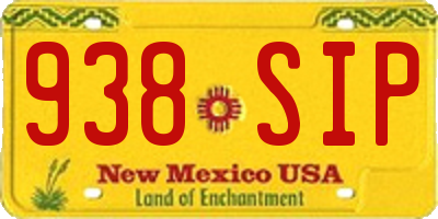 NM license plate 938SIP