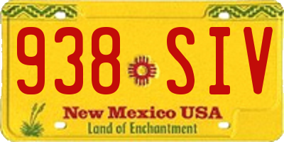 NM license plate 938SIV