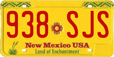 NM license plate 938SJS