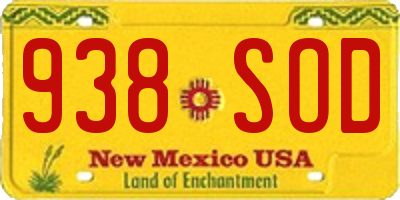 NM license plate 938SOD