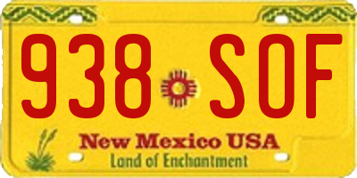 NM license plate 938SOF