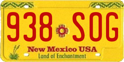 NM license plate 938SOG