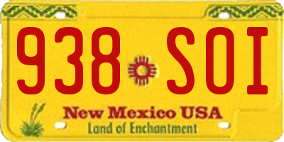 NM license plate 938SOI