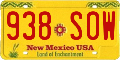 NM license plate 938SOW