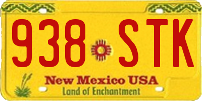 NM license plate 938STK