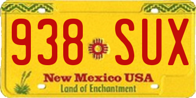 NM license plate 938SUX