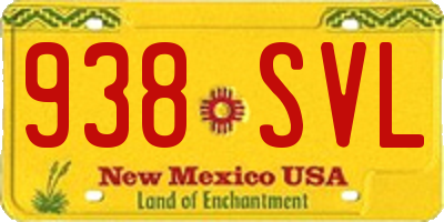 NM license plate 938SVL