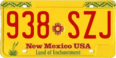 NM license plate 938SZJ