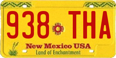 NM license plate 938THA